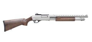 Citadel Mariner 20 Gauge pump shotgun 18.5 inch barrel nickel finish walnut stock