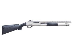 Citadel Mariner 20 Gauge pump shotgun, 18.5 in nickel heat-shield barrel, black synthetic stock