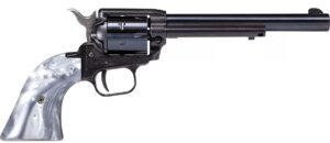 Heritage Rough Rider .22 LR revolver, 6-round, blued finish, Altamont gray pearl grips