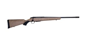 Tikka T3x Lite .270 Win rifle with Roughtech tan synthetic stock and 22.4 inch fluted/threaded barrel