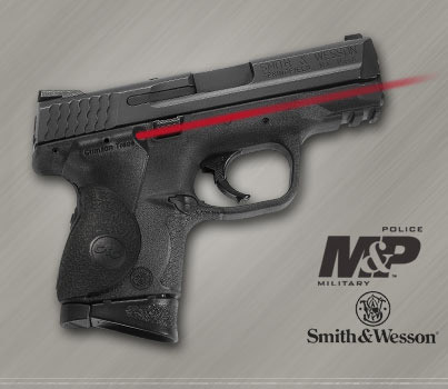 Crimson Trace Lasergrip for S&W M&P Compact showing polymer grip and overmold rear activation