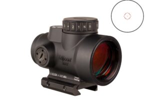 Trijicon MRO HD 1x25 red dot sight with 2 MOA center dot and 68 MOA circle, matte black, low mount