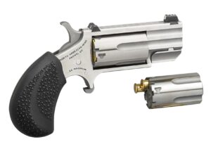 North American Arms Pug 1-inch stainless mini revolver with XS tritium sight and black rubber grip