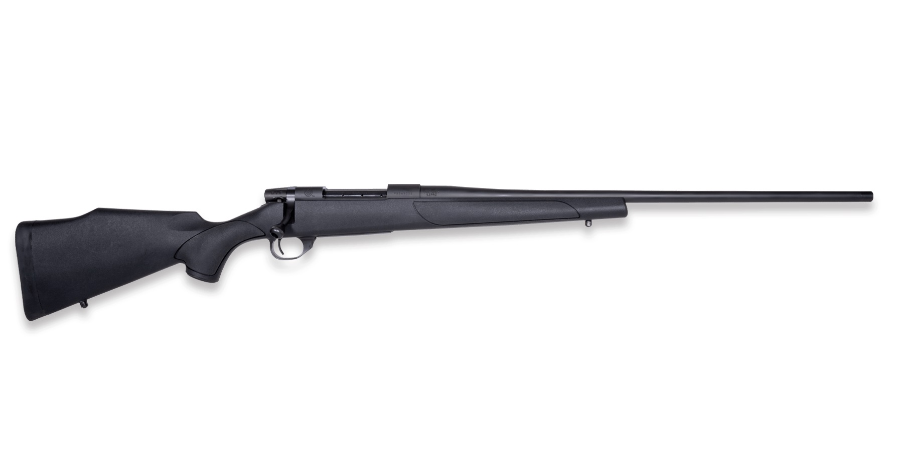 Weatherby Vanguard Obsidian 7mm PRC 24in threaded bolt-action rifle with black Monte Carlo synthetic stock