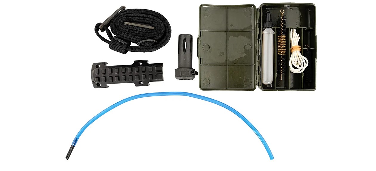 Century Arms AP5-M/AP5-P accessory package with Picatinny rail, OEM sling, and cleaning kit, black finish