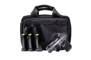 Rost Martin RM1S Comp 9mm 3.6-inch barrel black pistol with Viridian RFX11 green dot