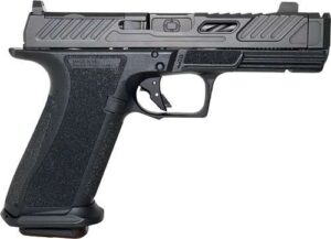 Shadow Systems XR920P Elite 9mm compensated pistol, black DLC slide, green tritium front sight