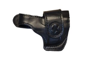Bond Arms Stinger right-hand driving holster in black leather with belt loop