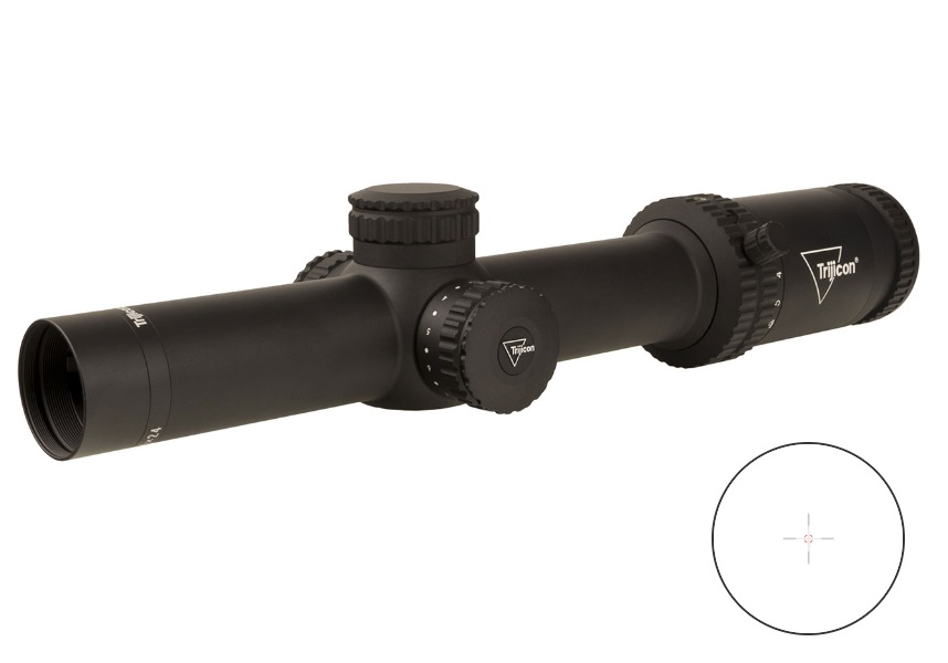 Trijicon Credo 1-6x24 FFP 30mm MRAD Red Segmented Circle riflescope in matte black
