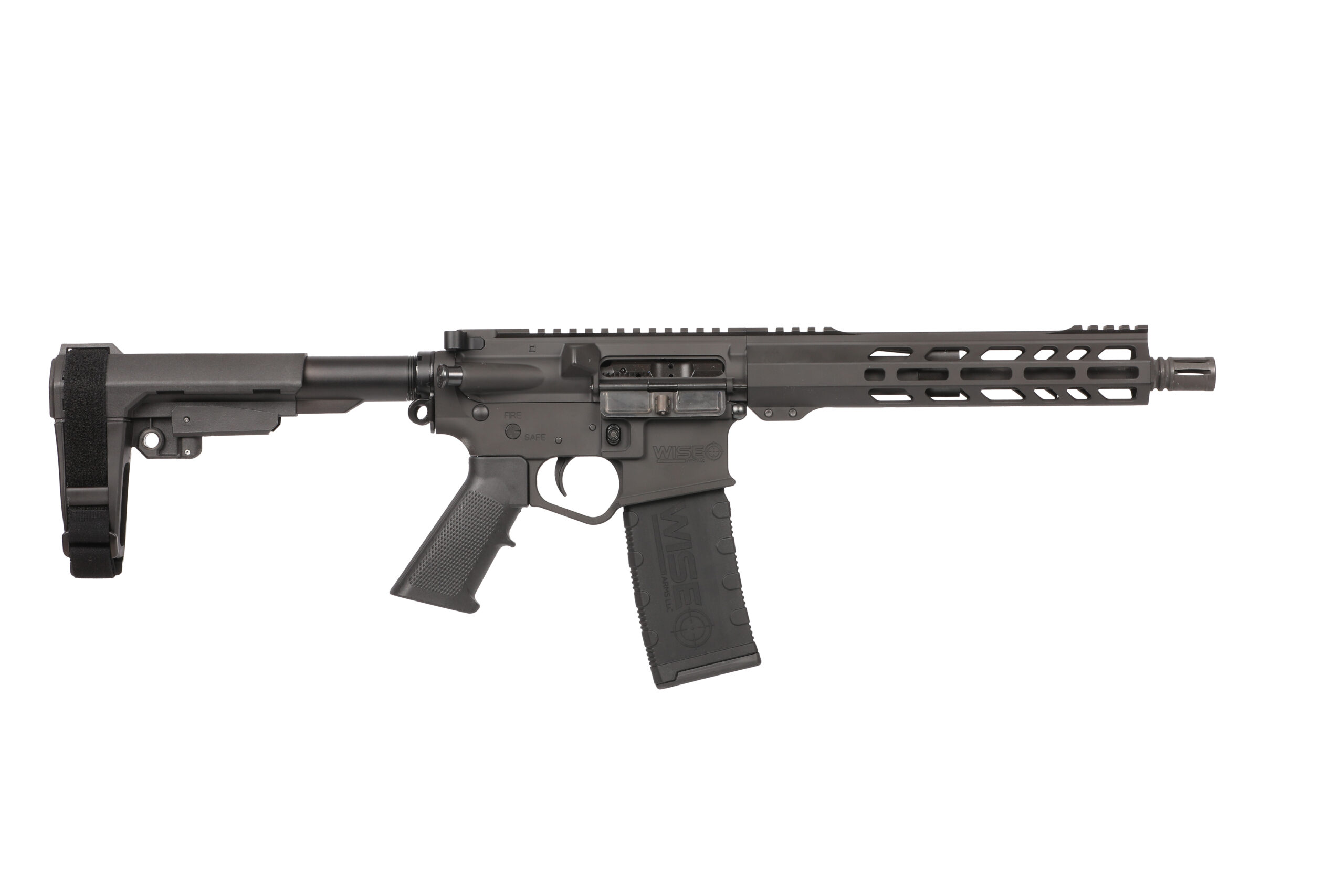 Wise Arms WA-15B .300 AAC Blackout 10.5 inch SBA3 AR-style pistol in black Cerakote