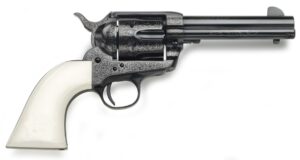 Taylors & Company Outlaw Legacy 1873 Cattleman 45 Colt 4.75 inch blued engraved revolver