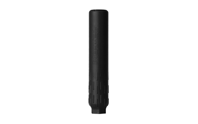HUXWRX FLOW 22 Ti titanium flow-through suppressor in black, 5.53 in overall length