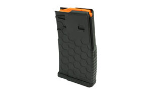 Hexmag 20-round AR-10 SR-25 PolyHex2 magazine in black with orange follower