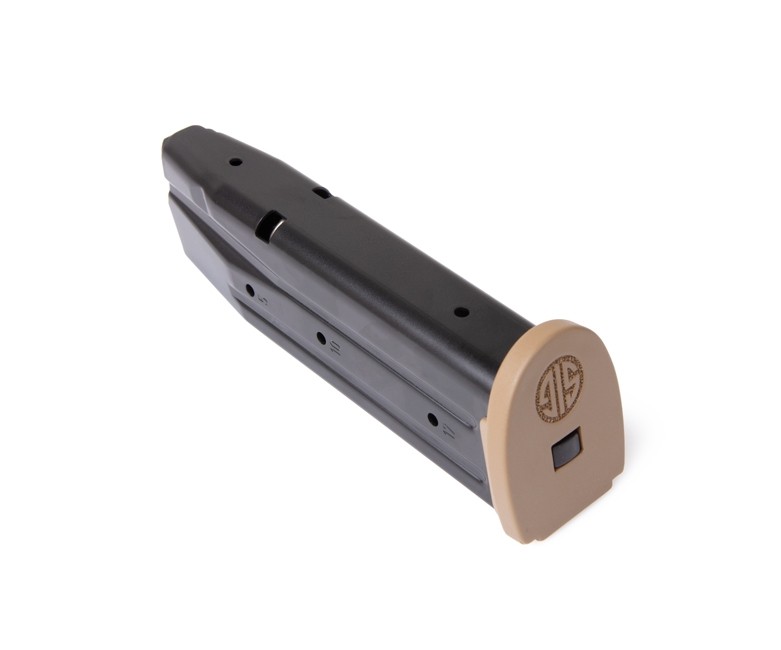 Sig Sauer P320 10-round 9mm magazine coyote brown finish with black polymer baseplate