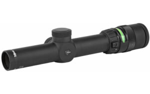Trijicon AccuPoint 1-4x24 30mm riflescope with illuminated green triangle post reticle