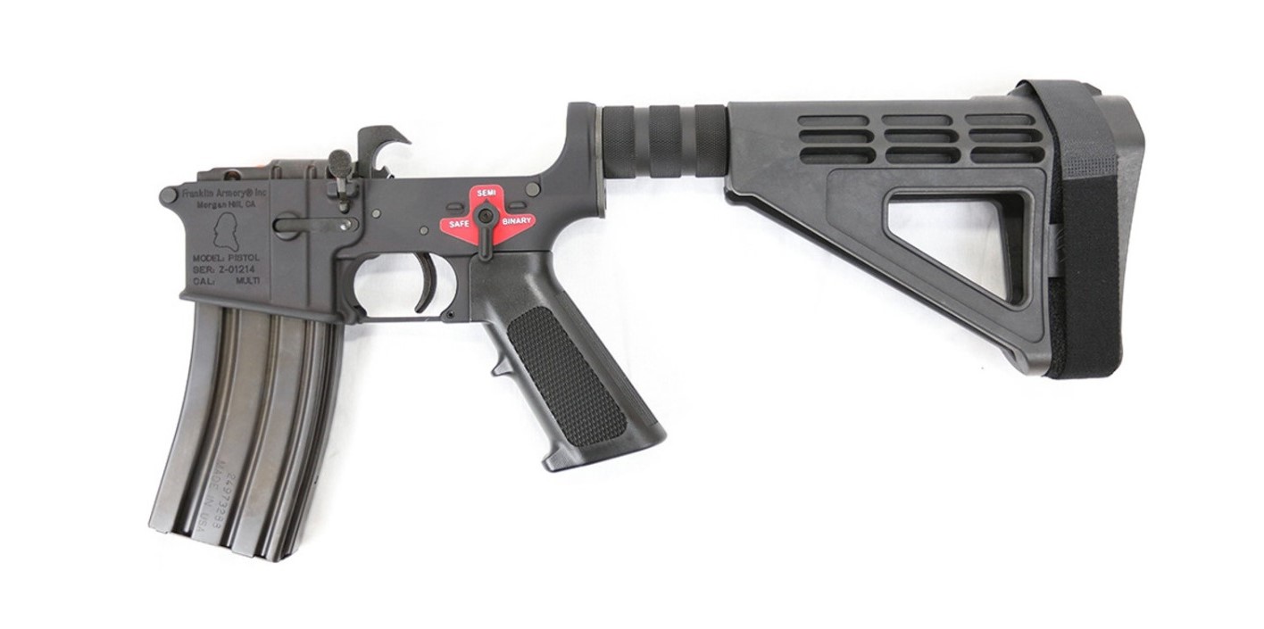 Franklin Armory BFSIII black forged 7075-T6 AR-15 pistol lower with SBM4 brace