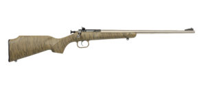 Davey Crickett Crickett Gen2 .22 LR youth bolt-action rifle, 16.1in stainless barrel, tan synthetic stock with black webbing
