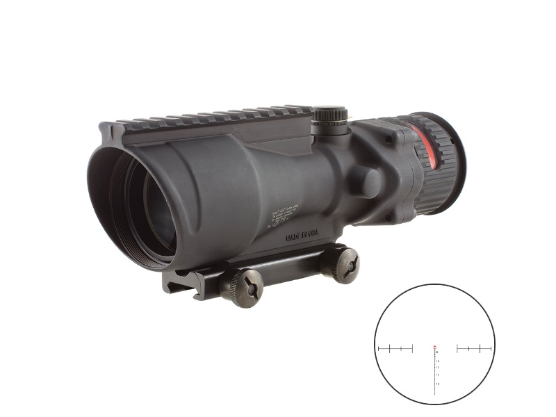 Trijicon ACOG 6x48 illuminated red chevron reticle optic with TA75 mount