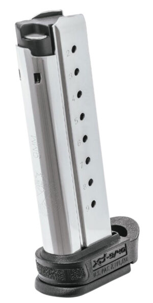 Springfield Armory XD-E 9mm 9-round extended magazine with sleeve, stainless finish