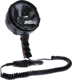 Cyclops Seeker Pro 1500 lumen 12V spotlight in black with red filter and 10 ft coiled cord