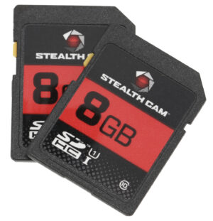 Stealth Cam STC2SD8GB 8GB SD memory cards 2-pack, black and red