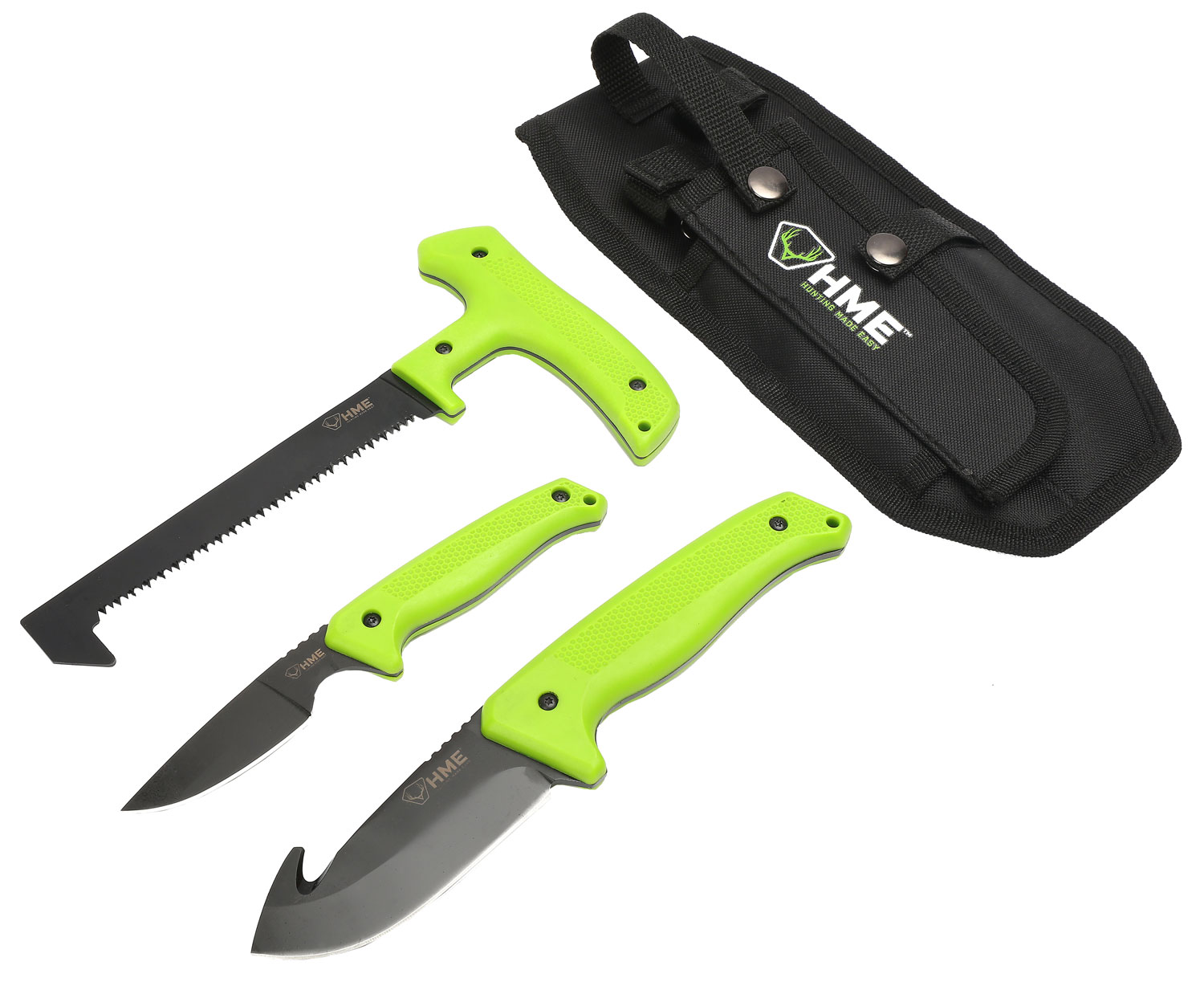 HME KN3PFK 3-Piece Field Kit — 420HC Blades, Green Handles
