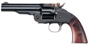 Taylors and Company Second Model Schofield .45 LC 5-inch blued revolver with walnut grip