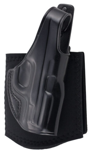 Galco Ankle Glove AG652B ankle holster, black leather with neoprene ankle band