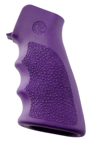 Hogue OverMolded Cobblestone purple rubber grip with finger grooves for AR-15/M16