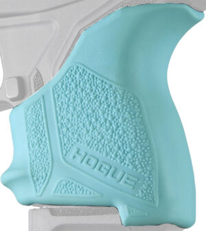 Hogue HandAll Beavertail aqua grip sleeve for Ruger LCP II, textured rubber