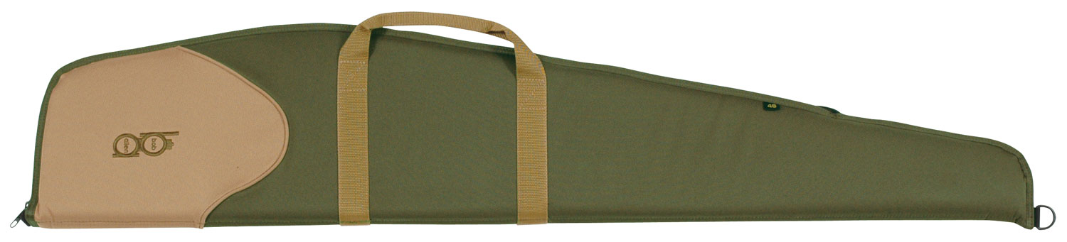 Bob Allen Classic 44-inch rifle case in olive green and khaki, foam-padded with self-healing zipper
