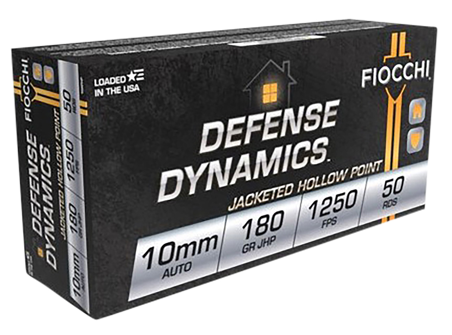 Fiocchi 10mm Auto 180gr JHP 50-count box front