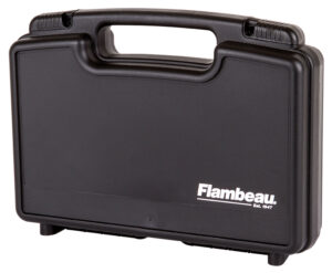 Flambeau Safe Shot 1411 black polymer pistol case with handle and egg-crate foam interior