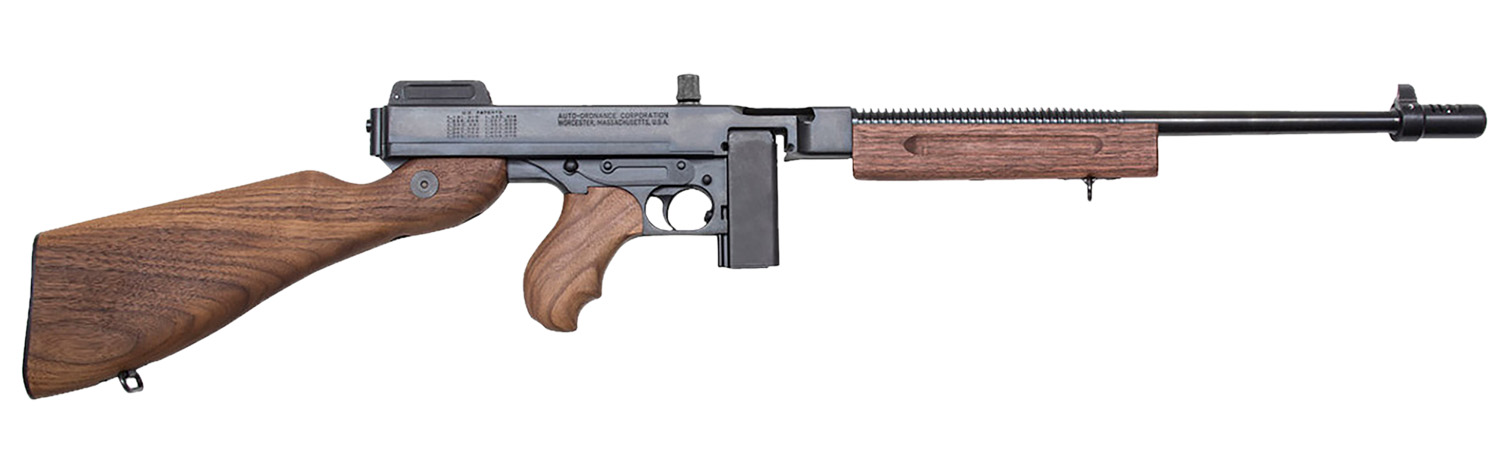 Auto-Ordnance Thompson 1927A-1 Deluxe .45 ACP carbine with blued finish and walnut stock