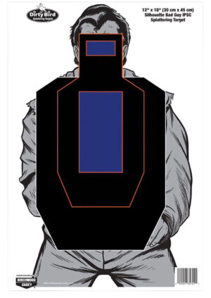 Birchwood Casey Dirty Bird Bad Guy IPSC silhouette tagboard target 12 x 18 100 pack