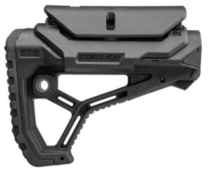 FAB Defense GL-CORE CP buttstock black adjustable three-position cheek-rest fits Mil-Spec and commercial buffer tubes