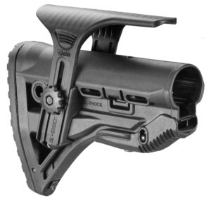 FAB Defense GL-Shock CP recoil-reducing M4/AR-15 stock with adjustable cheekpiece in black