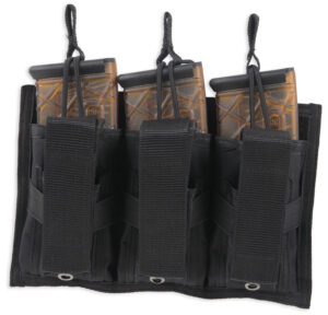 Bulldog Cases BDT62 Tri-Double Mag Pouch black MOLLE belt loop holds six magazines