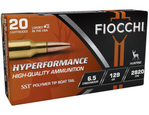 Box of Fiocchi Hyperformance Hunt 6.5 Creedmoor 129 grain SST hunting ammunition