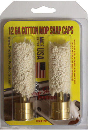 Pro-Shot 12 Gauge snap caps with brass heads and cotton mops, 2 pack