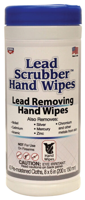 Birchwood Casey Lead Scrubber Hand Wipes 40 pack 8x6 pre-moistened towelettes
