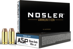 Nosler ASP 10mm 180gr Jacketed Hollow Point ammunition 50rd box