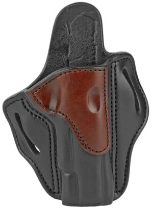 1791 Gunleather BH1 brown-on-black leather OWB belt holster for 1911 4-5" RH