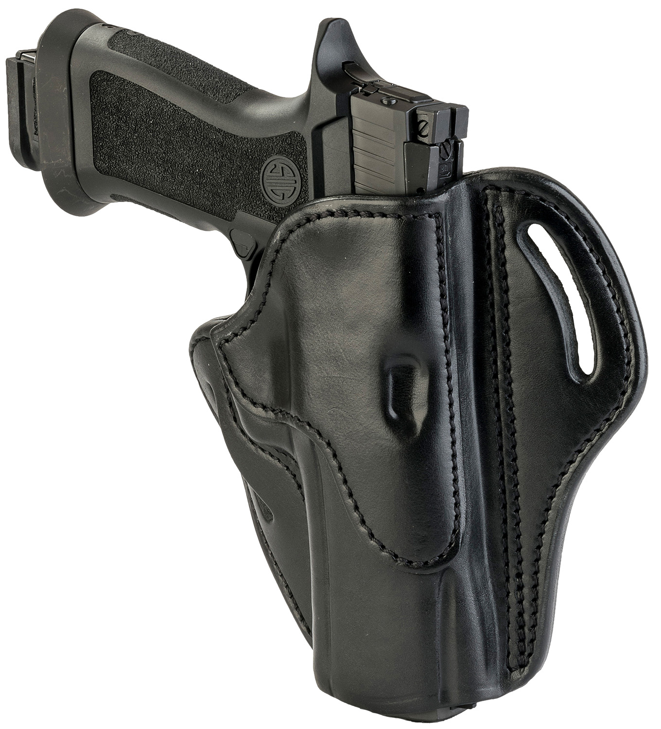 1791 Gunleather BH24SBLR BH2.4 OWB leather belt slide holster in Stealth Black, right hand