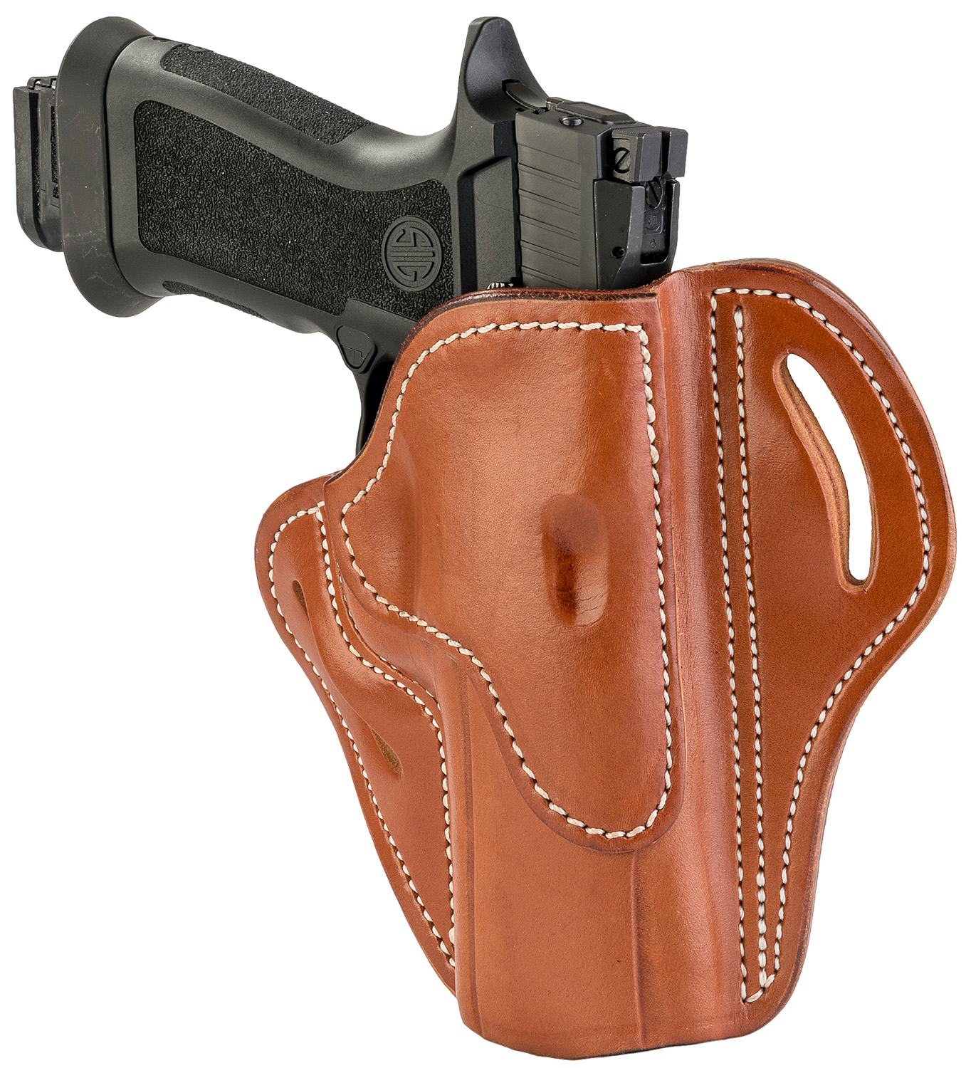 1791 Gunleather BH2.4 Classic Brown OWB belt slide holster, right-hand, multi-fit leather