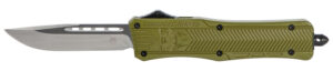 CobraTec CTK-1 medium OTF drop point knife with 3-inch blade and OD green handle