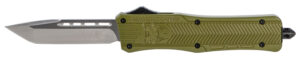 Cobratec CTK-1 OTF Tanto knife, 3-inch D2 blade, OD Green handle