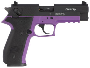 GSG FireFly .22 LR 4-inch purple frame black serrated slide pistol