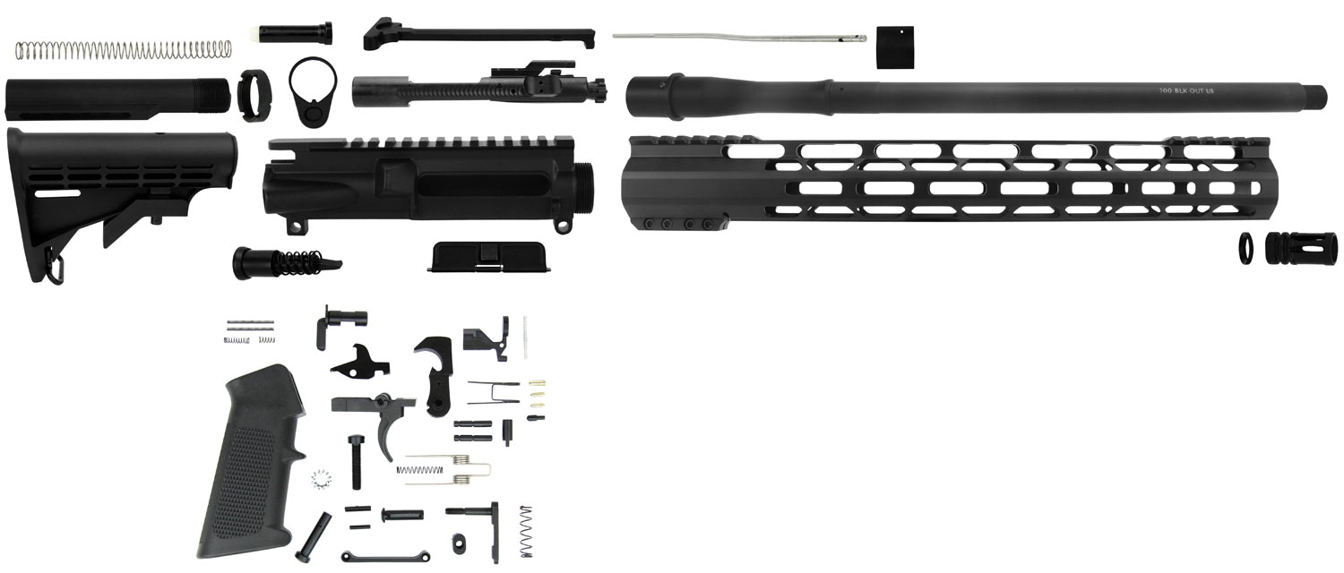 TacFire SSRK300LPK AR build kit with 16-inch .300 AAC Blackout barrel and M-LOK handguard