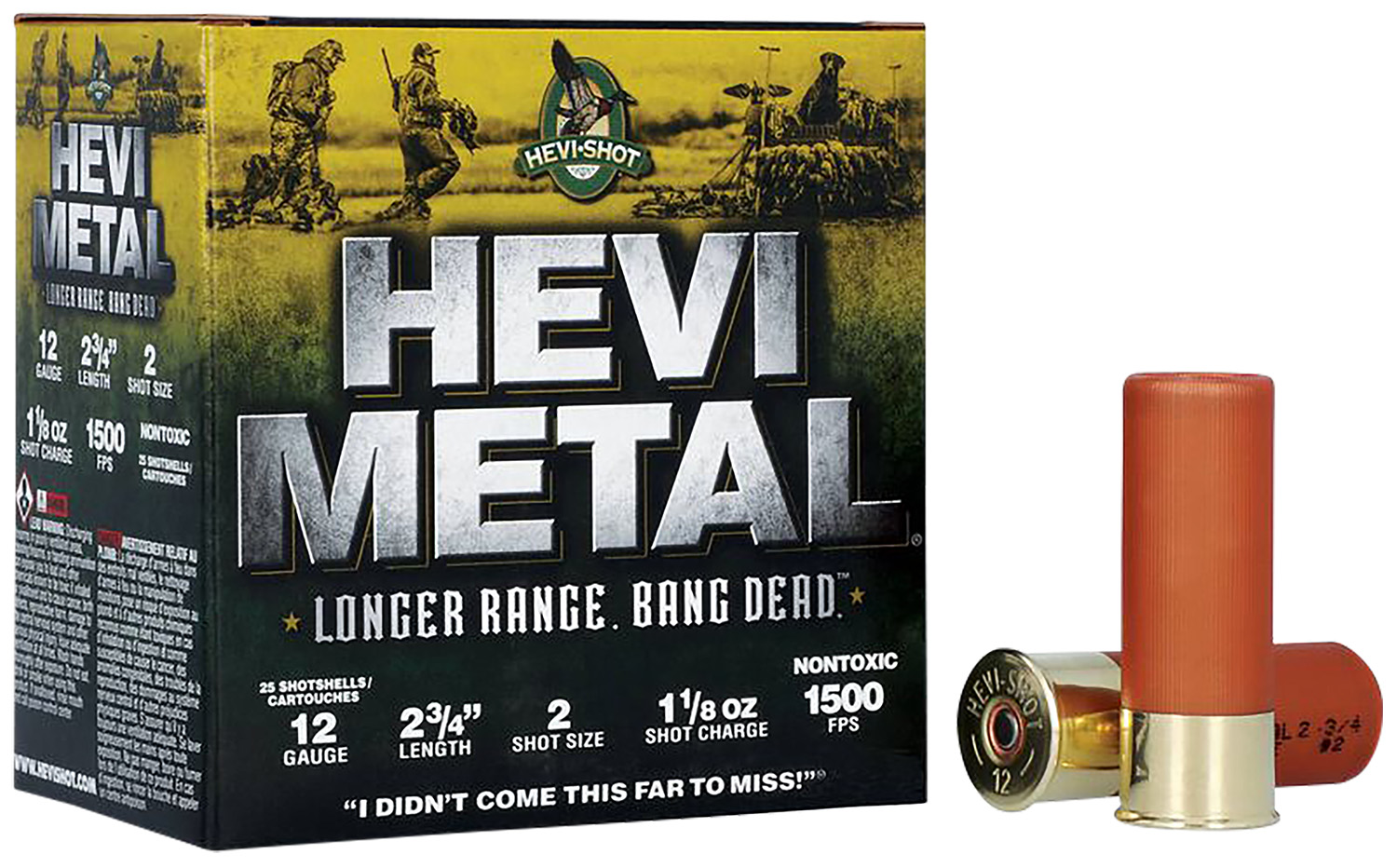 HEVI-METAL HEVI-Shot Longer Range 12 Gauge 2-3/4 in 1 1/8 oz #2 25ct box